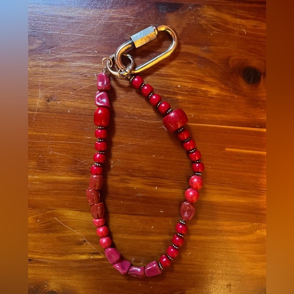 FP Movement Beaded Bag Charm in Red One Size- One Strand NWOT - Picture 3 of 3